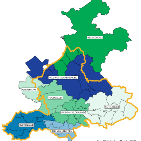 Gelderland gebiedsindeling